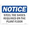 Signmission OSHA, Steel Toe Shoes Required On Plant Floor, 24in X 18in Plastic, 24" W, 18" H, Landscap OS-NS-P-1824-L-18454 - alternate 1